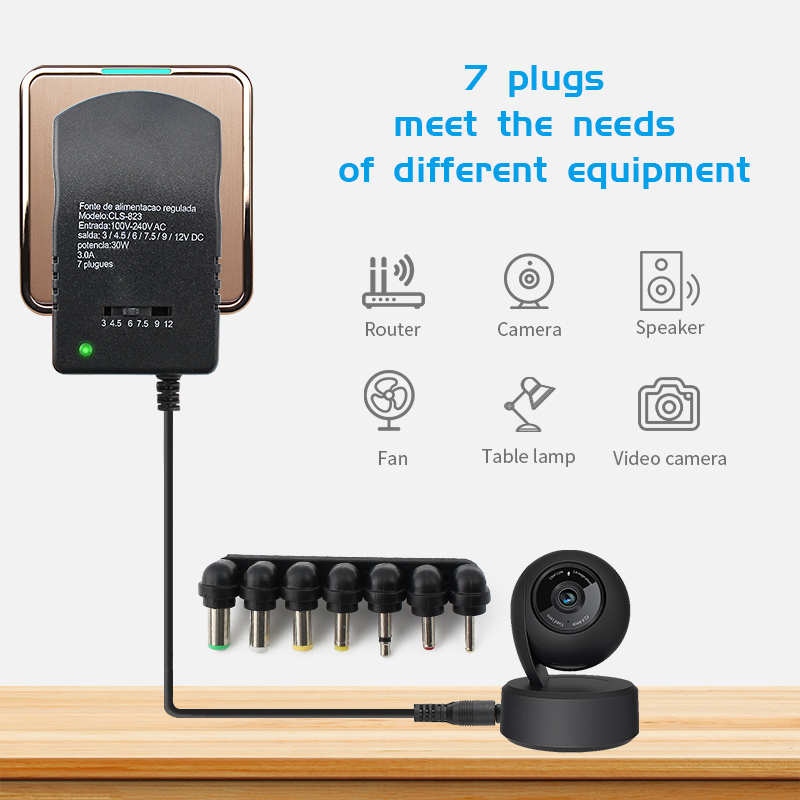 Adjustable Adapter Power Supply Charger Multi Voltage AC 220V TO  DC 3V 4.5V  6V 7.5V 9V 12V  EU US Converter Adapter Plug 7 30W. 