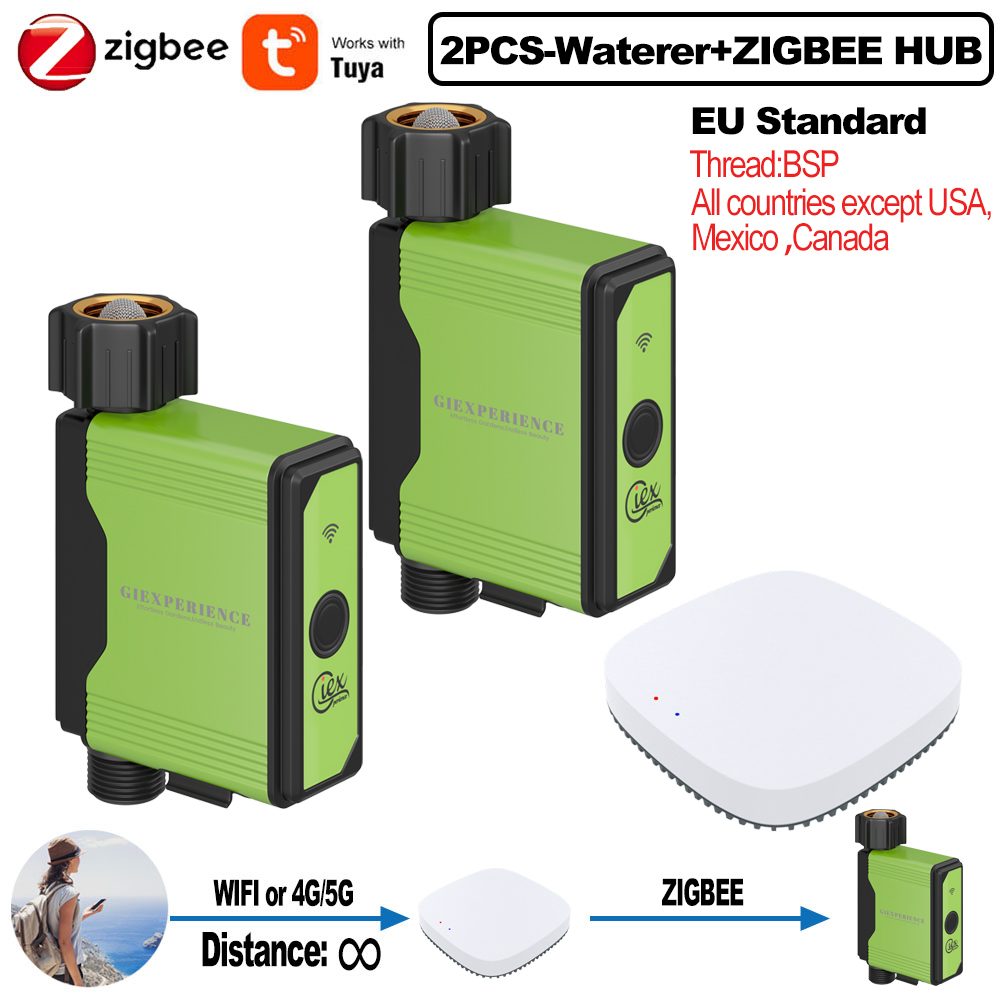 2024 NEW ZIGBEE WIFI Garden Watering Timer Smart Sprinkler Drip Irrigation System Built-in Water Flow Recorder Controller TUYA. 