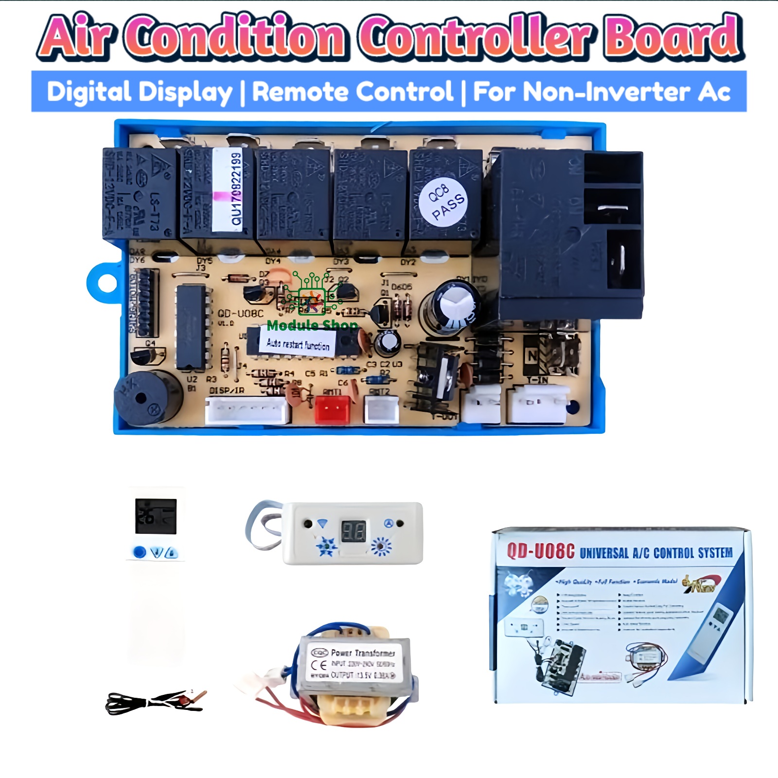 QD-U08C Universal Digital Air conditioner Control System Digital Temperature Display Accurate and Stable Temperature Control. 