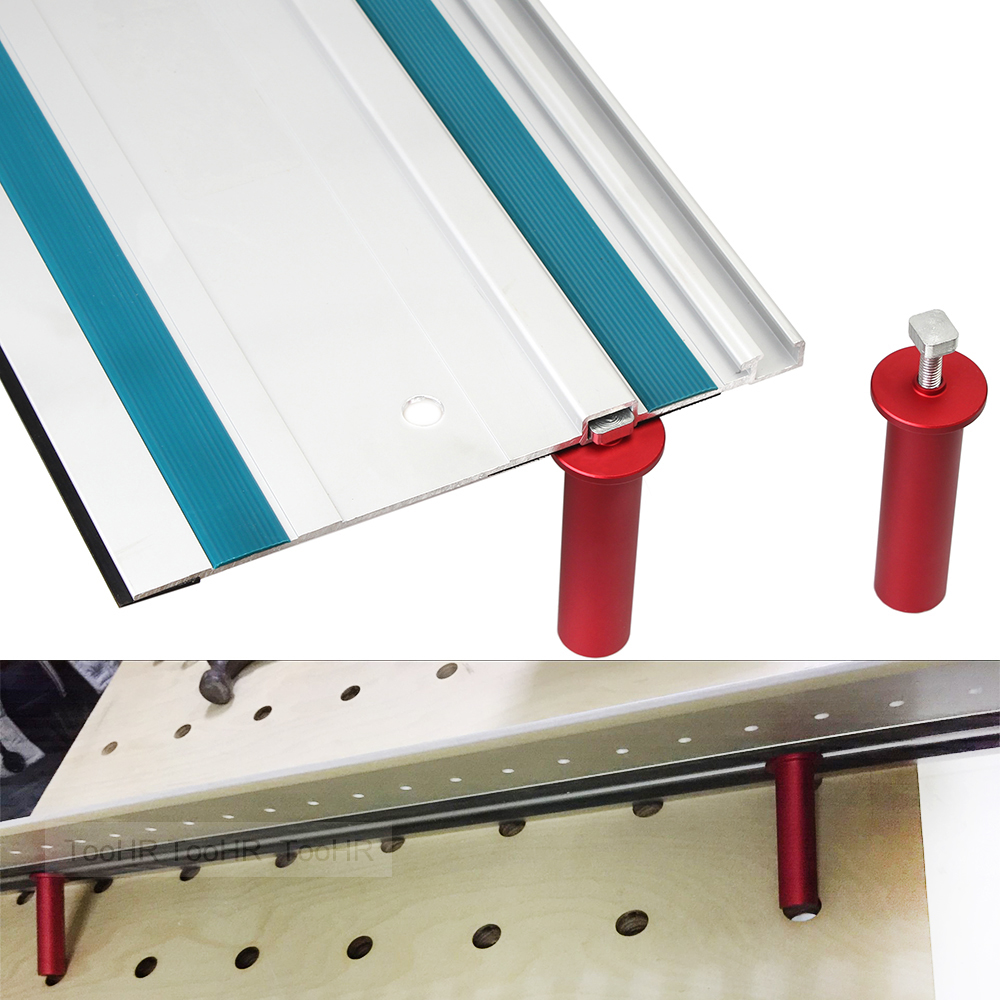 Guide Rail Workbench Table Peg TrackSaw Bench Clamp for 20mm Dog Hole Brake Stops Precision Aluminum Woodworking Workshop Tool. 