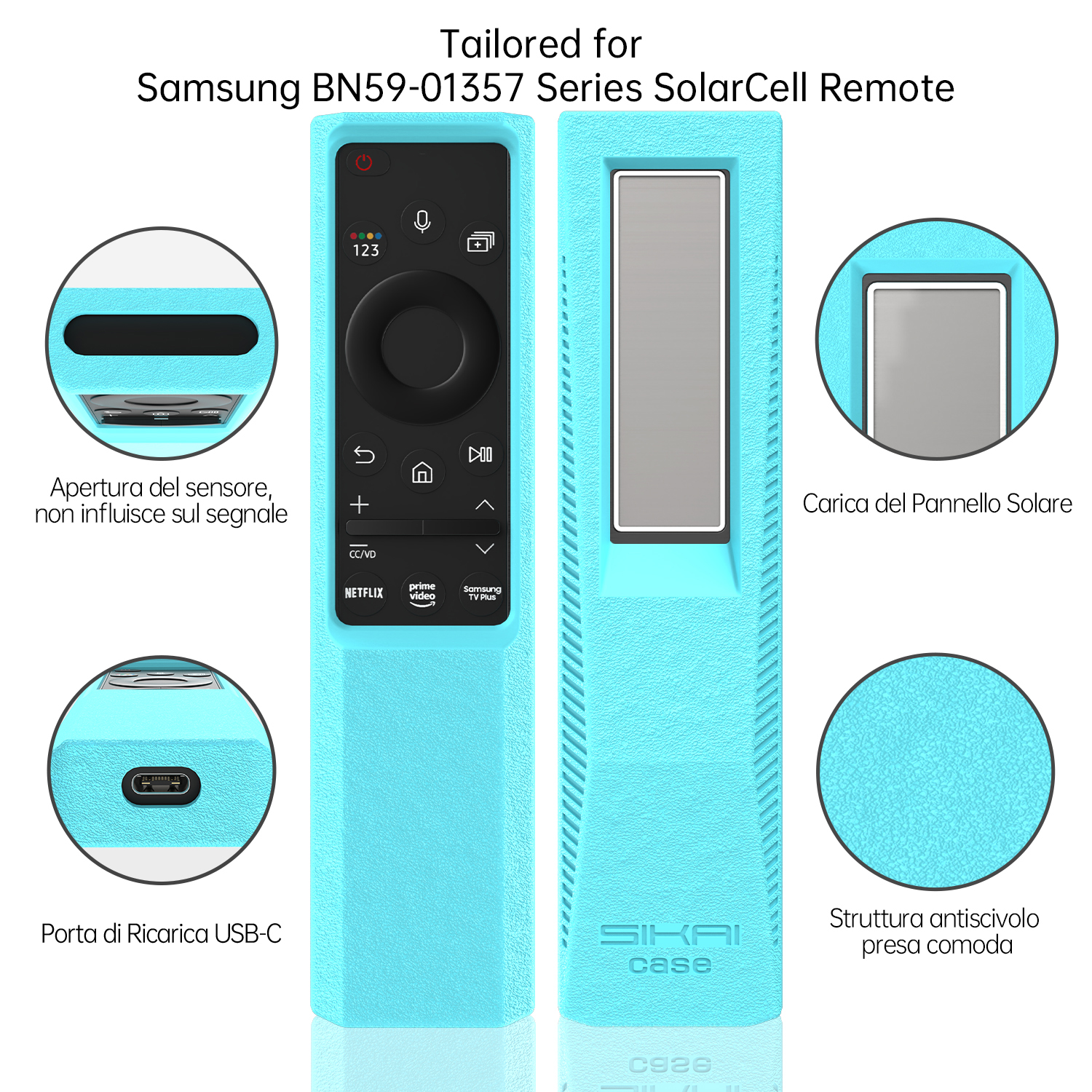 Remote Control Case for Samsung Smart TV Solar Cell BN59-01357A 01357B TM2140A BN59-01358B BN59-01363C Silicone Remote Cover. 