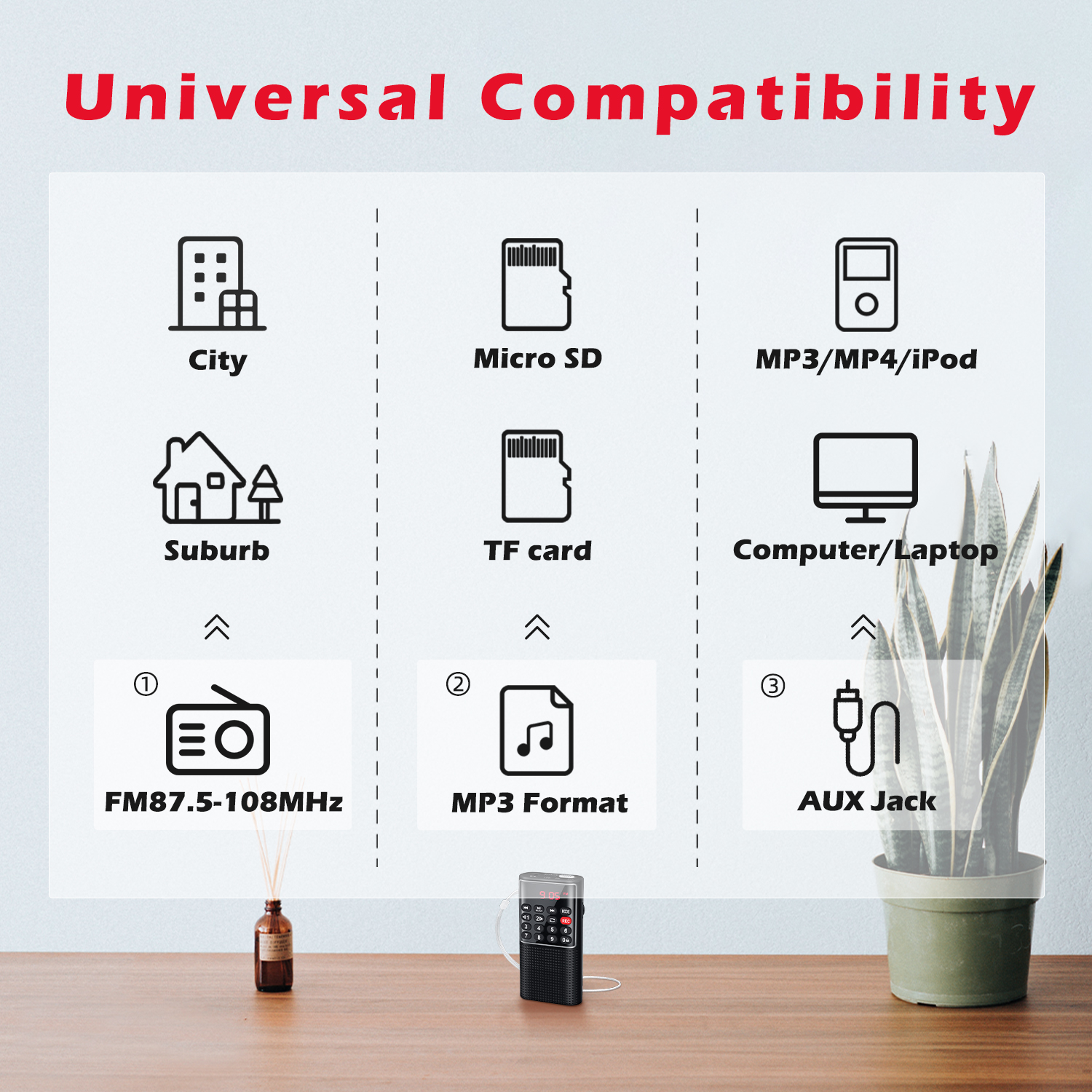 Mini Portable Pocket FM Radio Number key Handheld MP3 Walkman Radios with Recorder Rechargeable Battery For Walkman Go Hiking. 