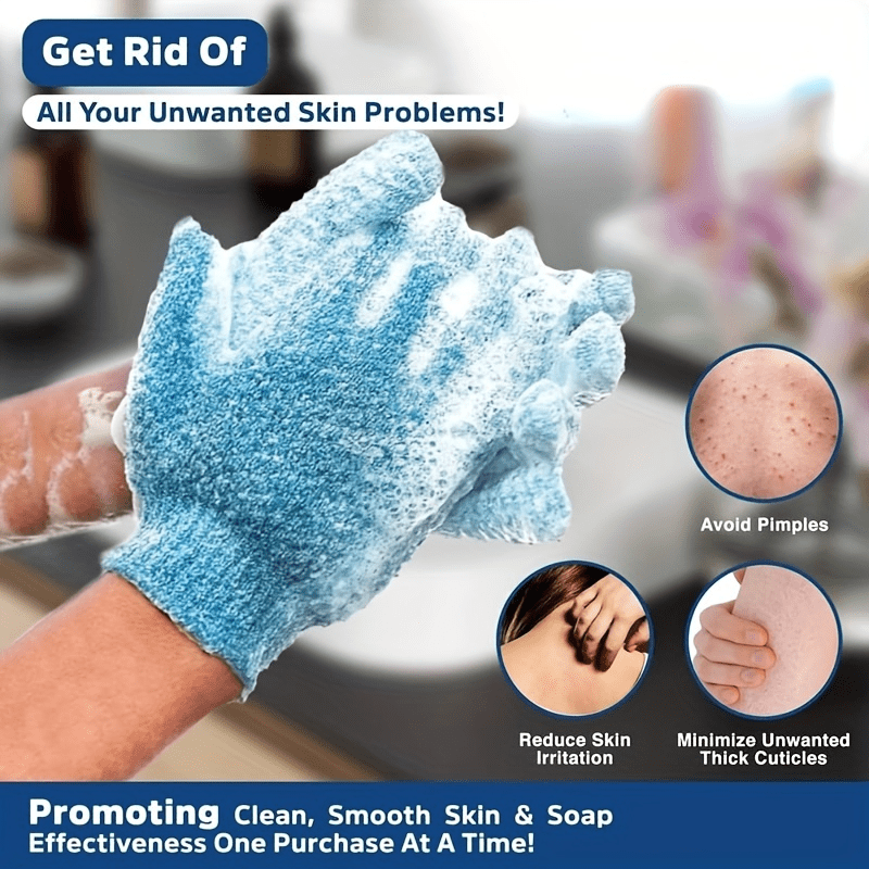 10pcs Colourful Exfoliating Gloves, Bath Gloves For Shower, Double Sided Exfoliating Gloves, For Spa, Massage And Body Scrubs. 