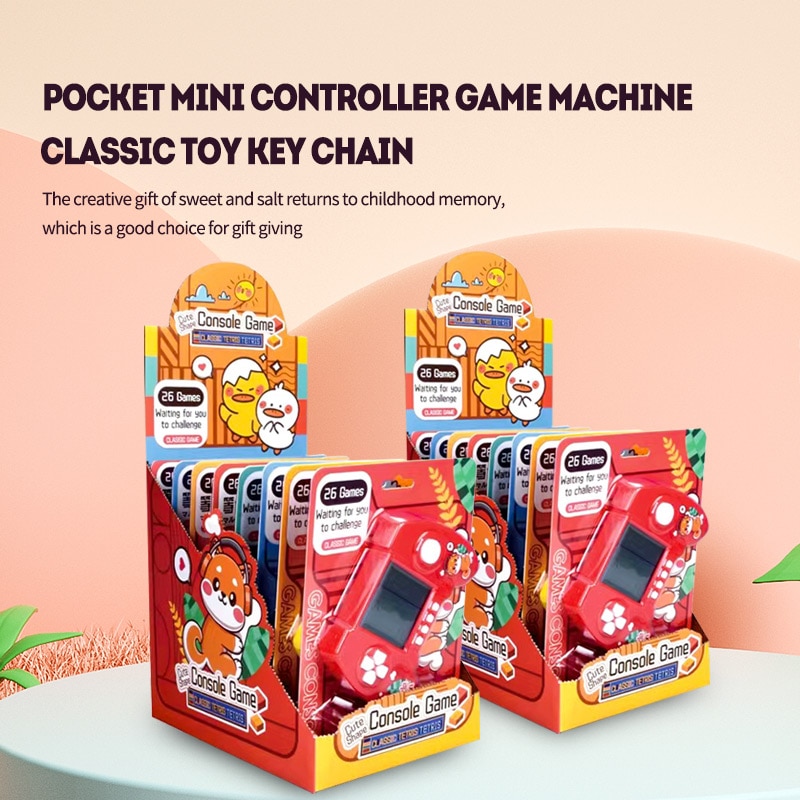 1pc Retro Mini Handheld Game Players Classic Electronic Games Hand Held Console Game Child Puzzle Gaming Console Toys Gift Red. 