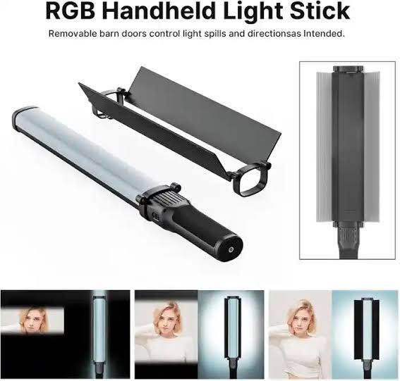 ULANZI VL360 Upgrade 38W RGB Handheld Light Wand LED Video Light Stick with Barndoor, 360°Full Color 2500K-10000K CRI94+ Photography Tube Lighting Stick with 20 Preset Scenes 3400mAh Battery.. 