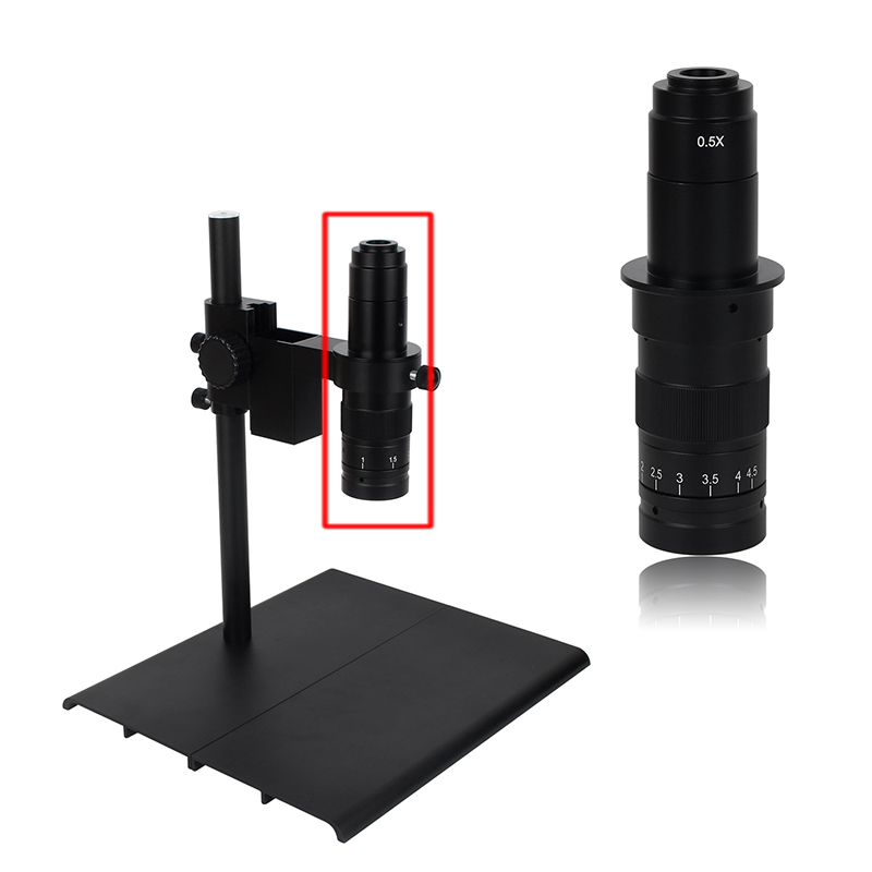 130X 180X Video Microscope Camera Objective lens 180 multiples Adjustable Zoom Lens Accessories C-MOUNT for HDMI VGA USB camera. 