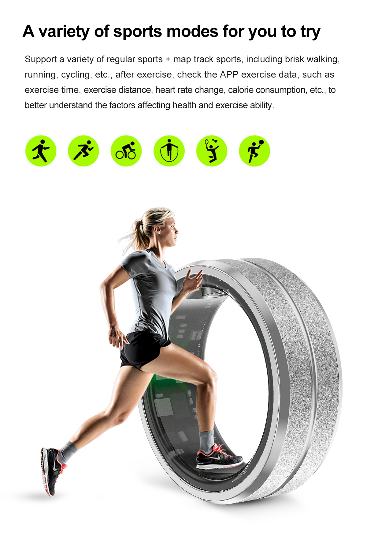 2024 Smart Ring For Men Women Heart Rate Blood Oxygen Monitoring Multi Sports Modes IP68 Waterproof Smart Rings For Android IOS. 
