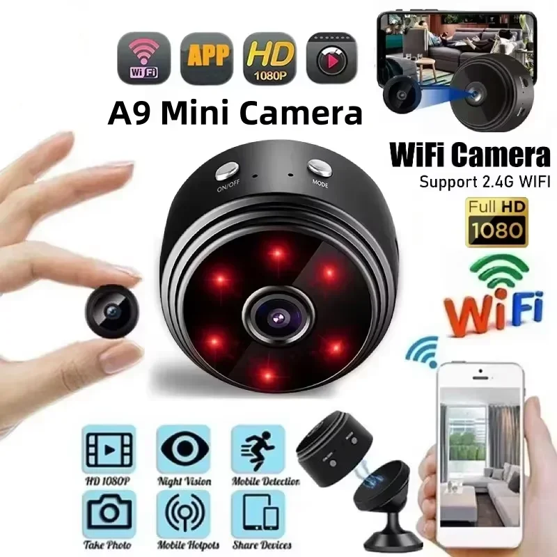 A9 Mini Camera 720P WiFi Original Monitoring Security Protection With Motion Night Version Wireless Surveillance Cameras