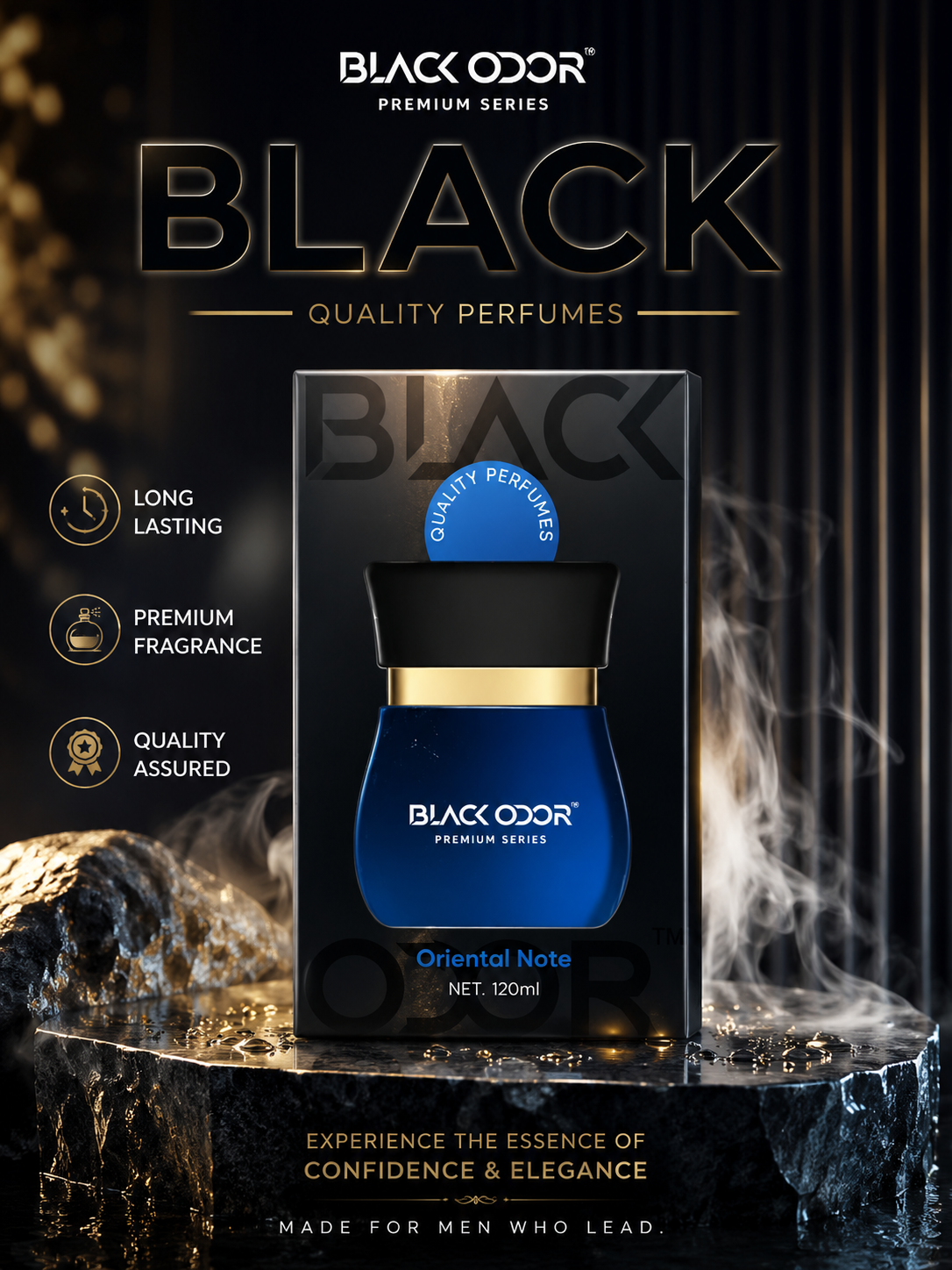 BLACK ODOR Oriental Note – The Essence of Luxury & Confidence Oriental Note Long Lasting Fragrance Premium Quality Perfume