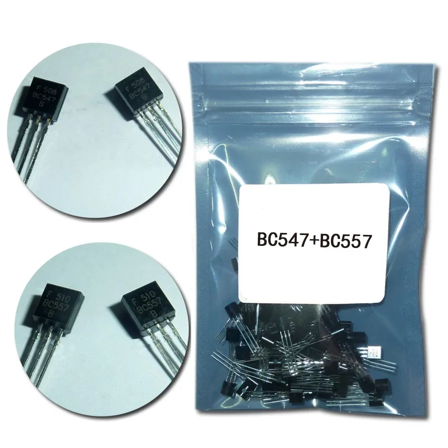 50PCS Transistors BC547 BC557 each 25pcs Transistor Kit bc557 bc547 Transistor NPN PNP DIY Electronic Kit. 