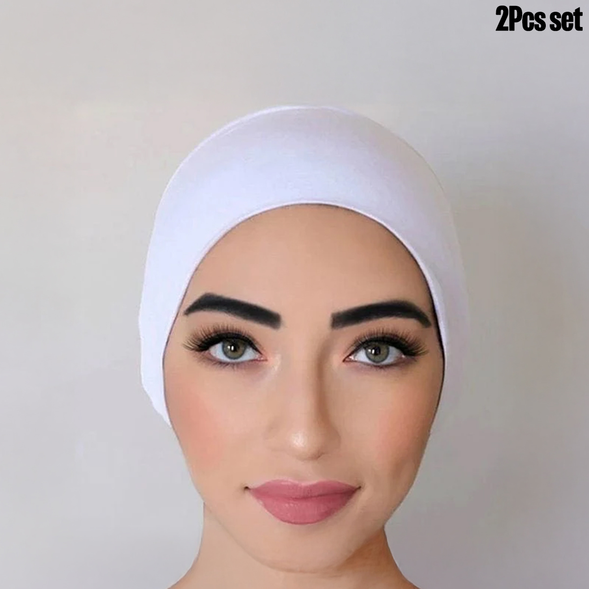 2Pcs White Viscose Hijab Inner Cap Soft, Breathable & Comfortable Fabric for Daily Wear Ideal Under Scarf for Summer Use