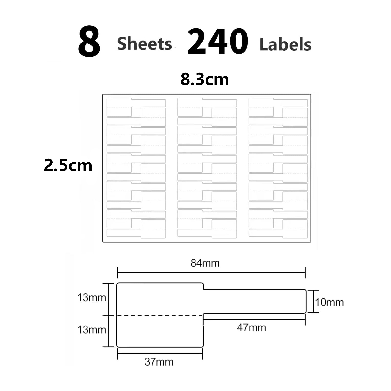 240 Pcs Cable Labels Tags for Cable Management Colorful Waterproof Cord Labels Tags for Wire Labels Self Adhesive Tear Resistant. 