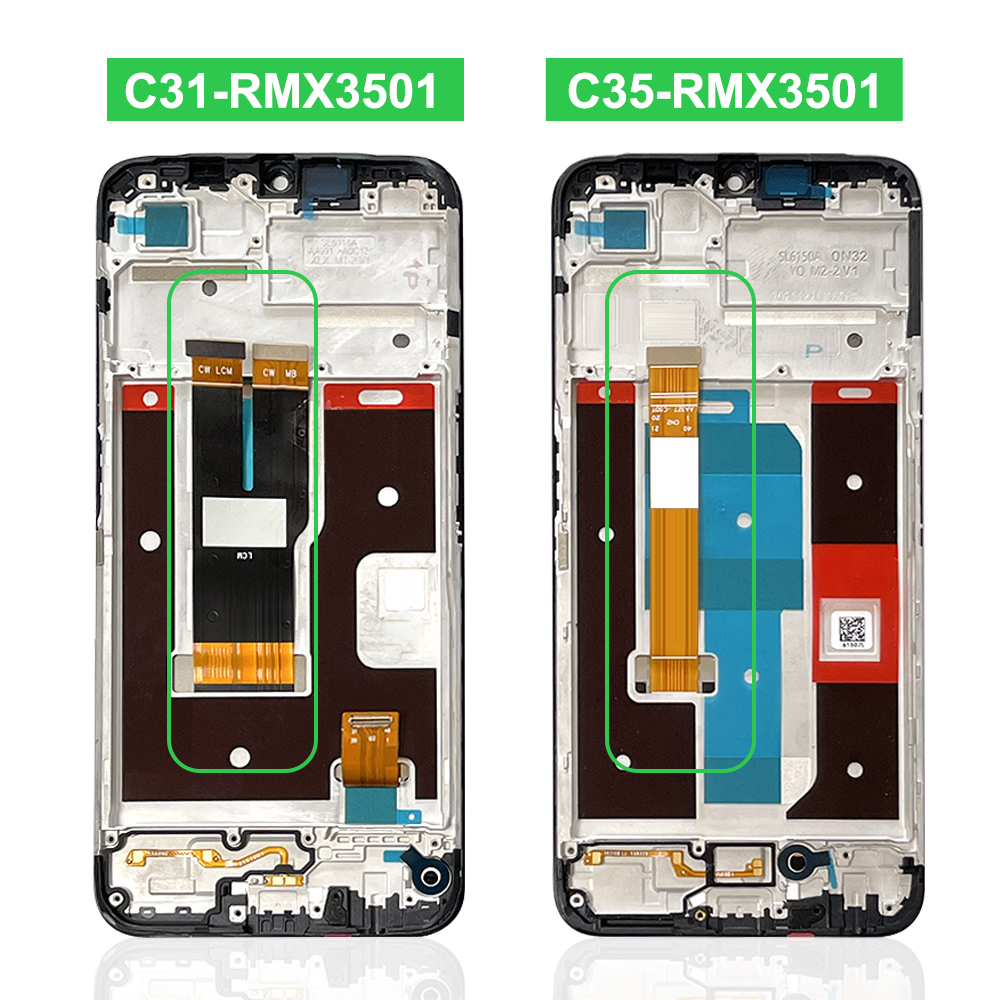 6.6" Screen For OPPO Realme C35 LCD RMX3511 LCD Display Screen Touch Panel Digitizer For Realme C31 LCD Frame RMX3501 Display. 