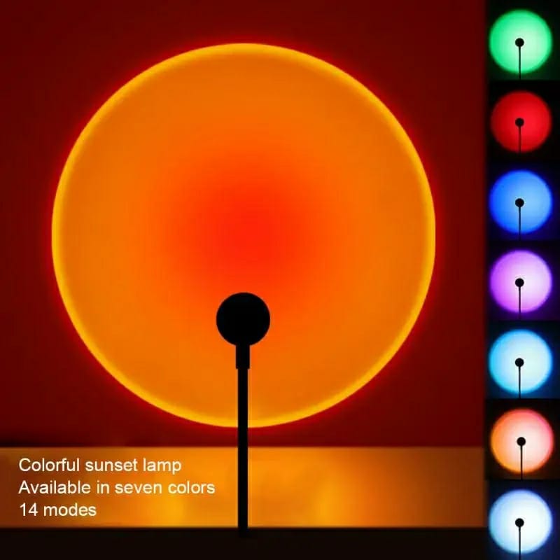 Sunset Lamp LED USB Rainbow Neon Night Light Projector Photography Wall Atmosphere Lighting for Bedroom Home Room Decor