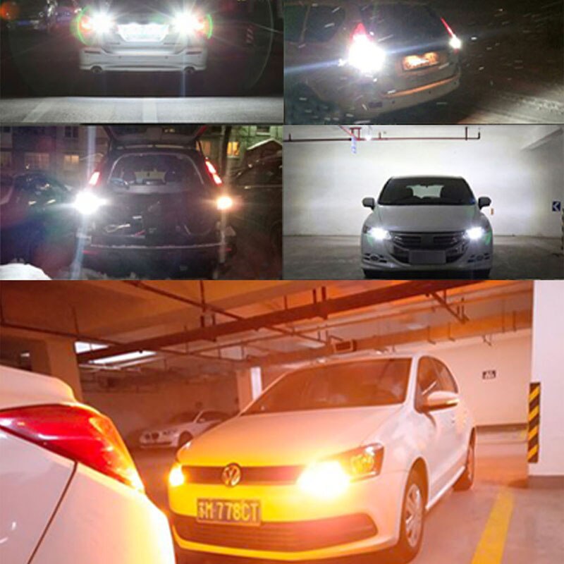 2pcs 1156 BA15S P21W BAU15S PY21W 7440 W21W LED Bulb 3014 144smd CanBus Lamp Error Free Car Reverse Turn Signal Light Brake Lamp. 
