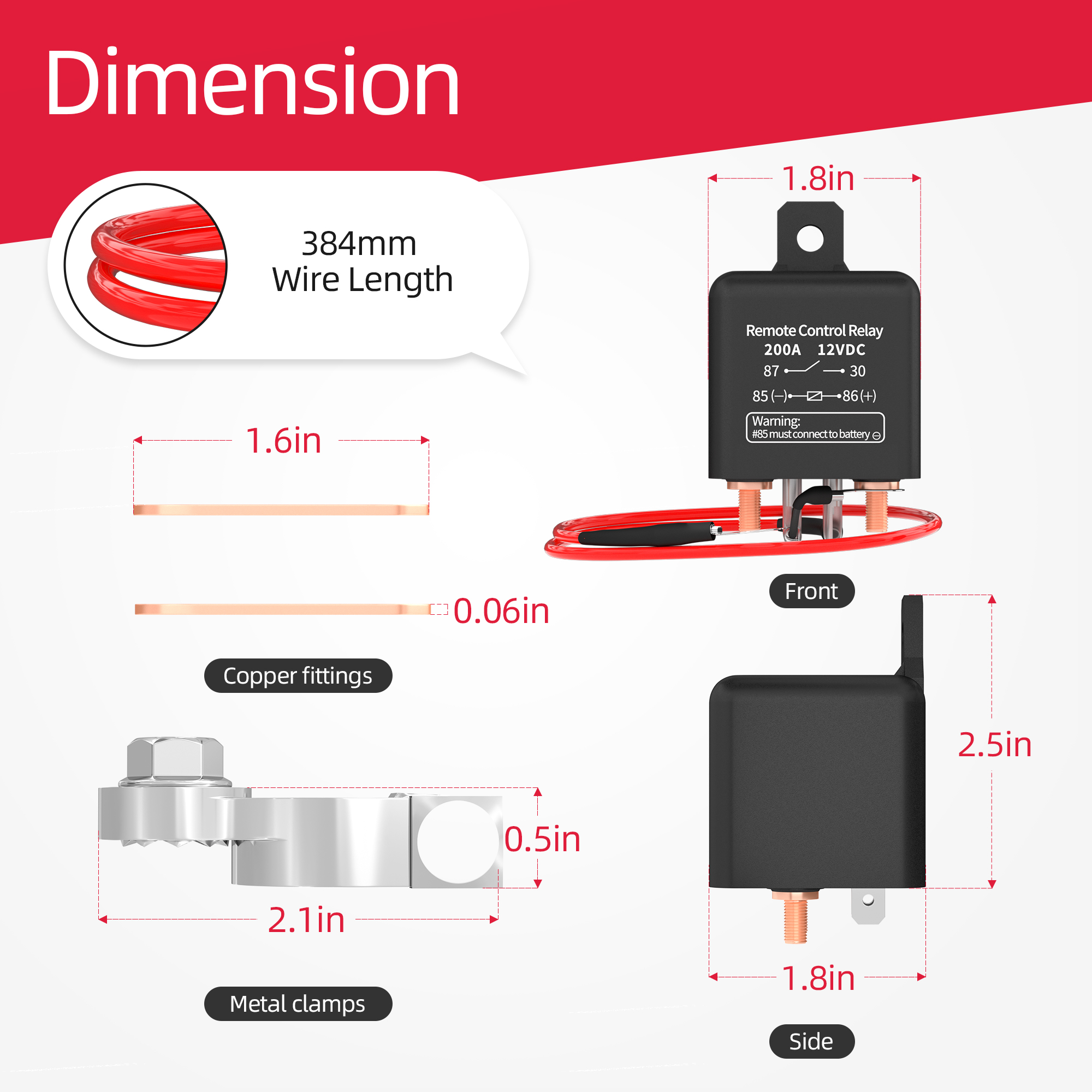 DaierTek Battery Switch Relay 12V Remote Control Battery Disconnect Cut Off Isolator Switch Anti-Theft with Remote ControlSwitch. 