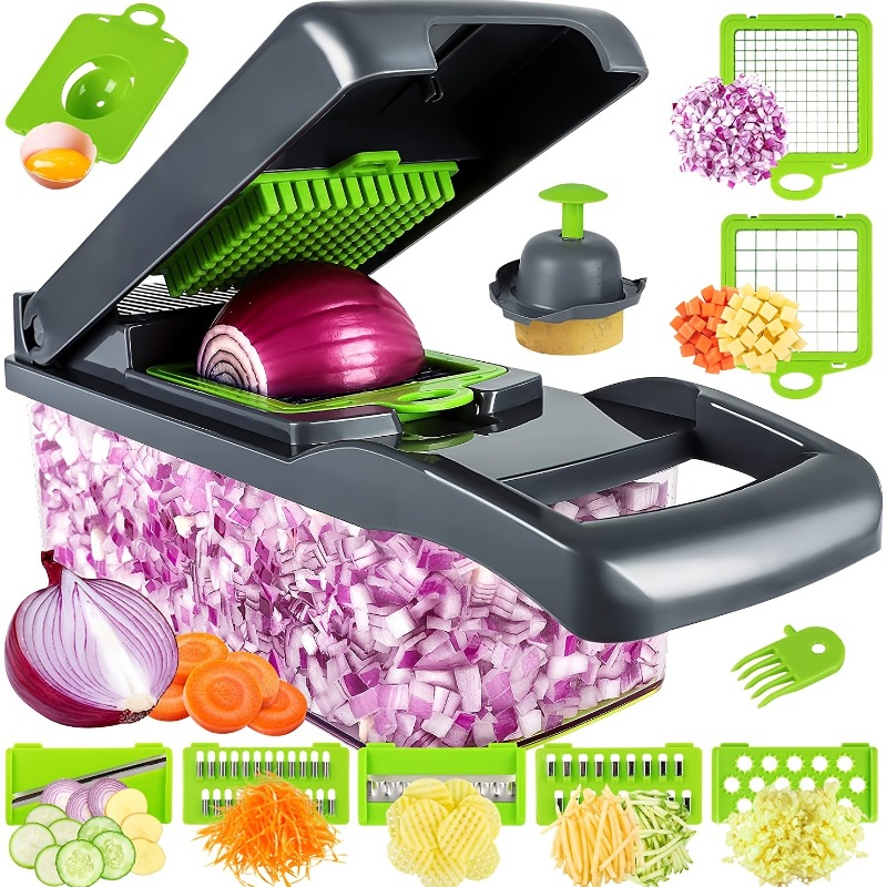 14 In 1 Multifunctional Vegetable Chopper, Cutter Vegetable Dicer Slicer Cutter Mandoline Onion Chopper For Onion Potato Tomato. 