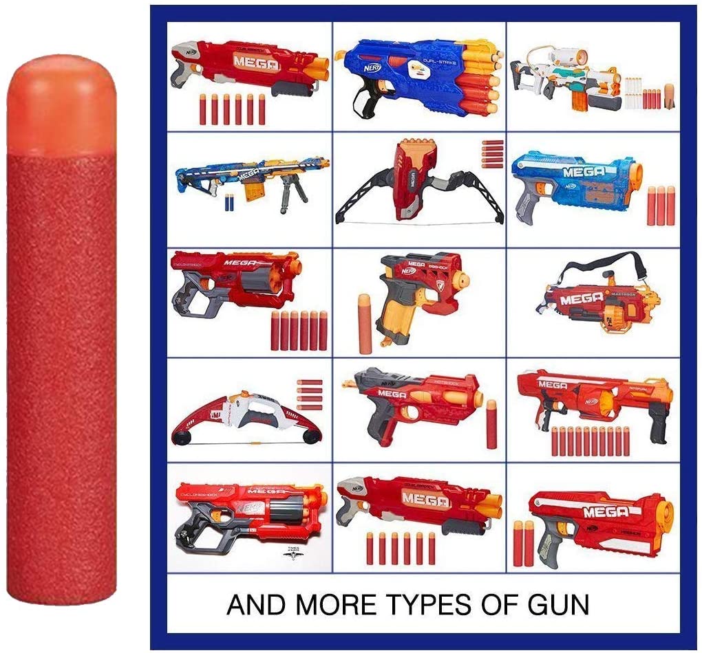 30Pcs Mega for Nerf 9.5cm Red Sniper Rifle Darts Bullets Mega Foam Refill Darts Big Hole Head Bullets for N-Strike Mega Series. 