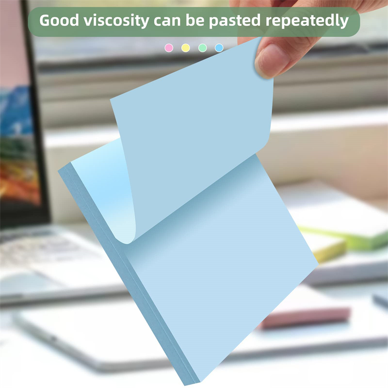 Soft Colors Sticky Note Pads, 3×3'' Self-stick Memo Pads, Super Adhesive Sticky Notes, Perfect for Office, Home, School, Meeting. 