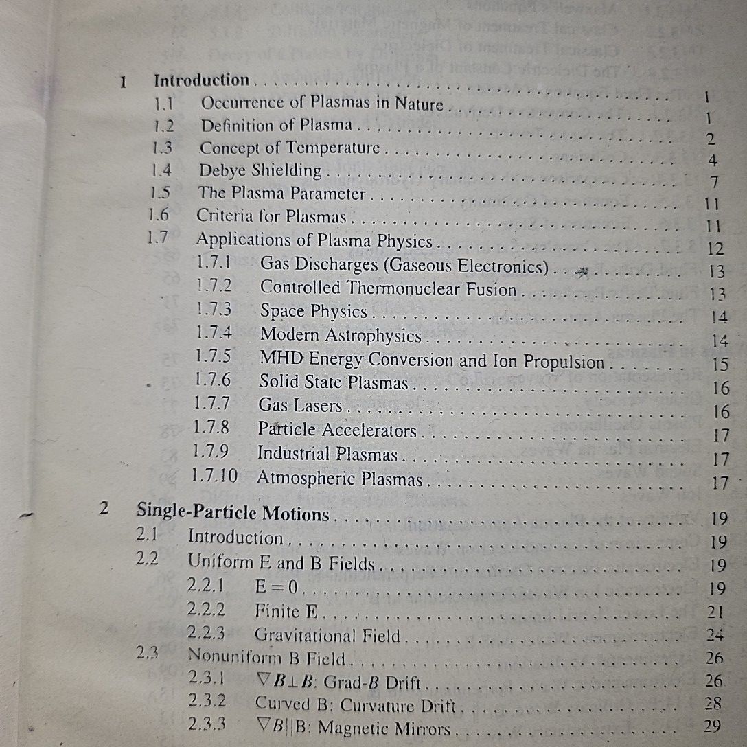Introduction to Plasma Physics And Controlled Fusion By Francis F. Chen. 