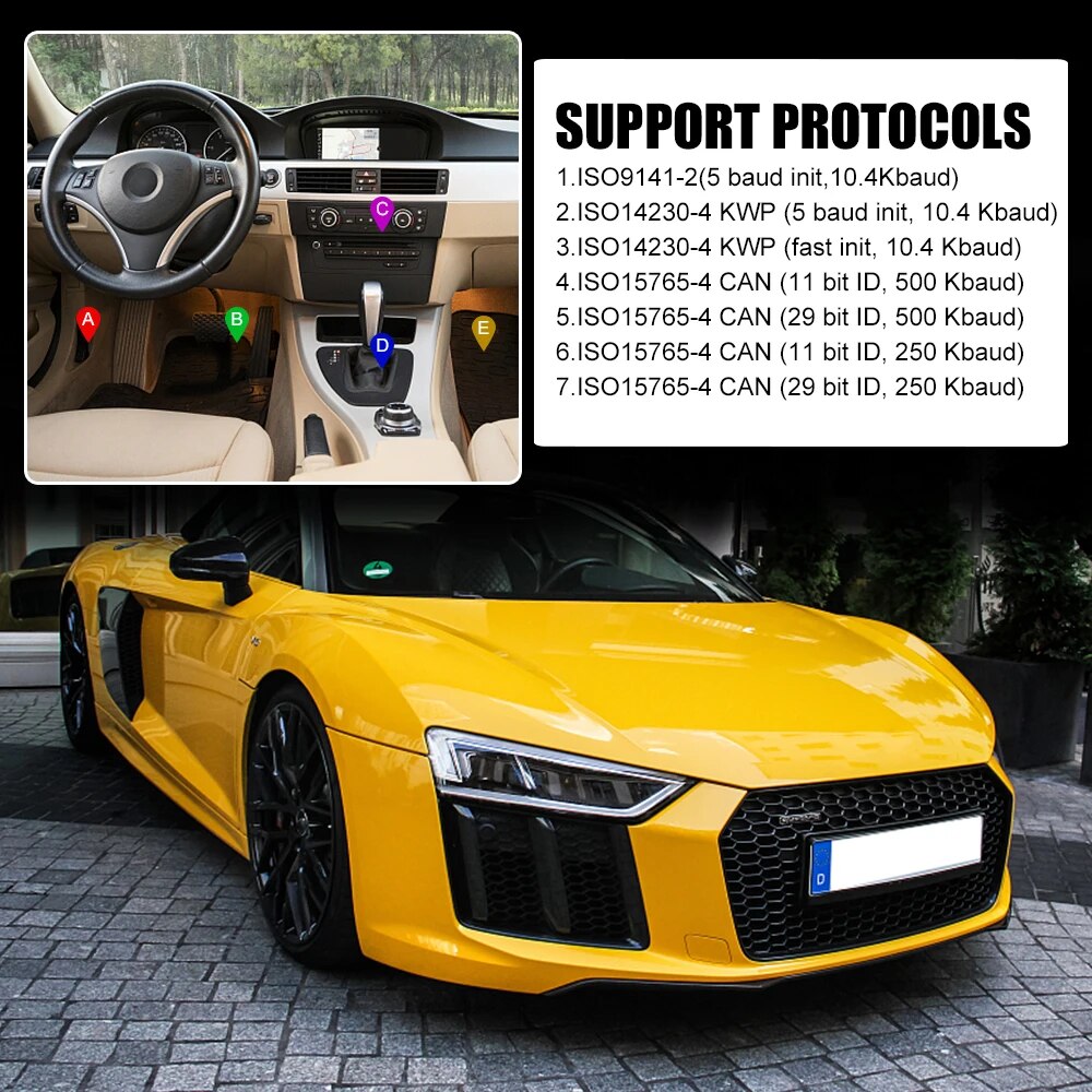 ELM 327 V2.1 OBD2 Code Reader Bluetooth ELM327 OBDII Auto Accessories OBD2 Car Diagnostic Tools Scanner Universal. 