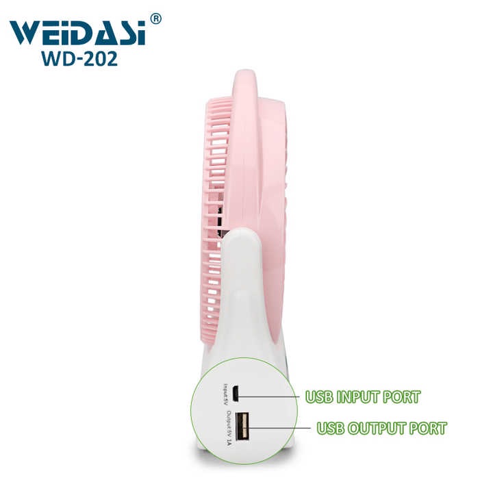 Rechargeable Fan Weidasi 3 speed control usb table fan 7.5″ Rechargeable Fan portable mini hand rechargeable fan with light Li-ion Battary(18650) Desk Table Fan. 