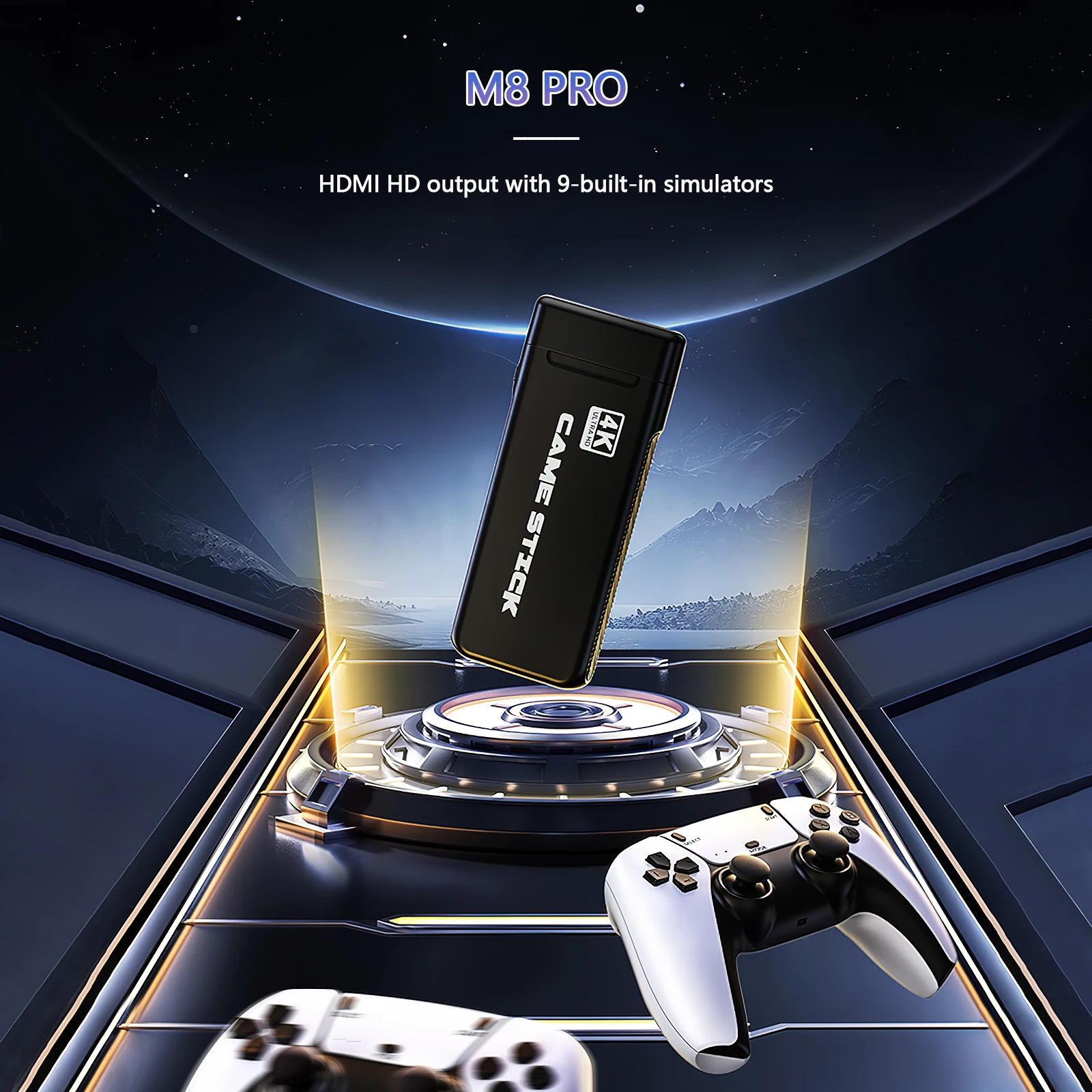 M8 Pro video game console 2.4G high-definition 4K retro game TV stick, two player game children's gift 20000+games suitable for. 