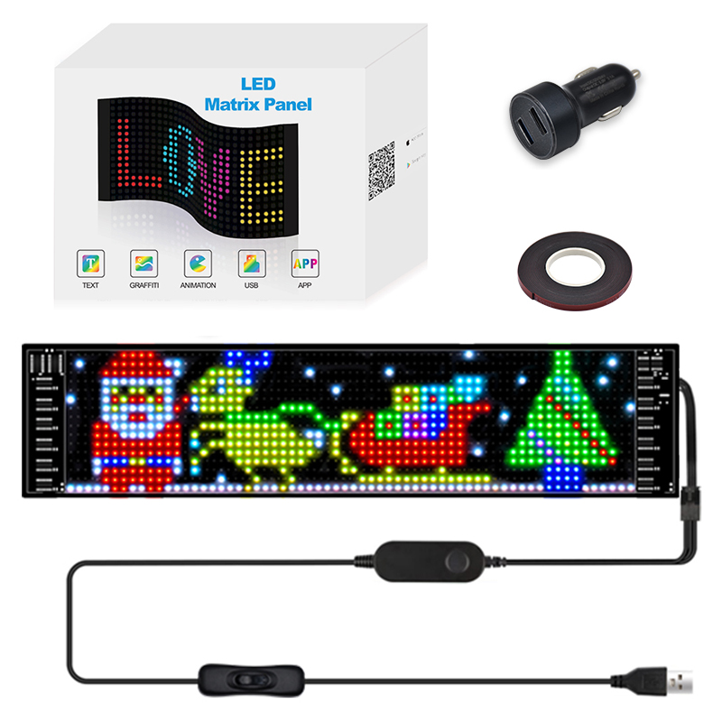 LED Matrix Pixel Panel ,USB 5V Flexible Addressable RGB Pattern Graffiti Scrolling Text Animation Display Car Shop,Bluetooth APP. 