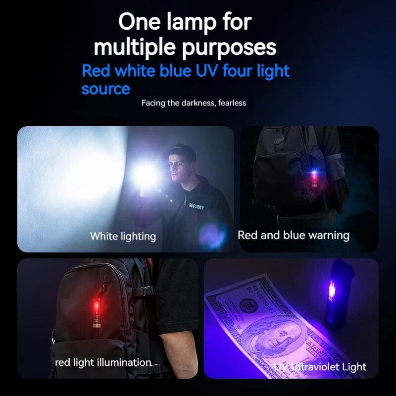 Philips Newest Portable Flashlight LED Rechargeable UV Light Mini Flashlights Camping Lamp for Hiking Self Defense. 