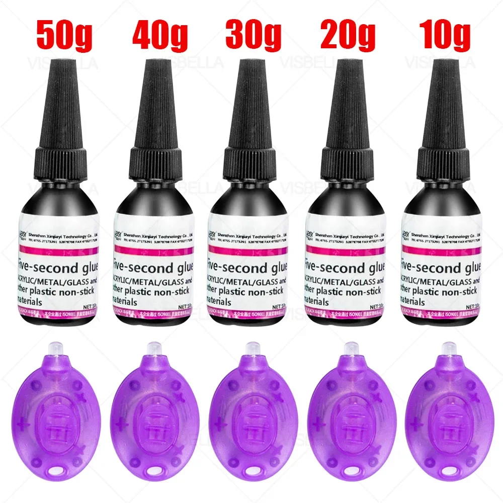 UV Light Glue Super Glue 5 Seconds Fix Adhesives Sealer UV Curing Adhesive Bonding & Welding Glue Kit for Glass Metal. 