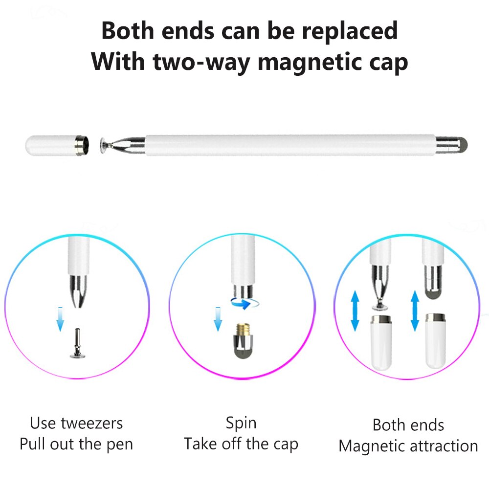 GOOJODOQ Universal Stylus Pen 2-In-1 Aluminum Automatically Absorb Pen For Tablet iPad Xiaomi Samsung Touch Pen Phone Stylus. 
