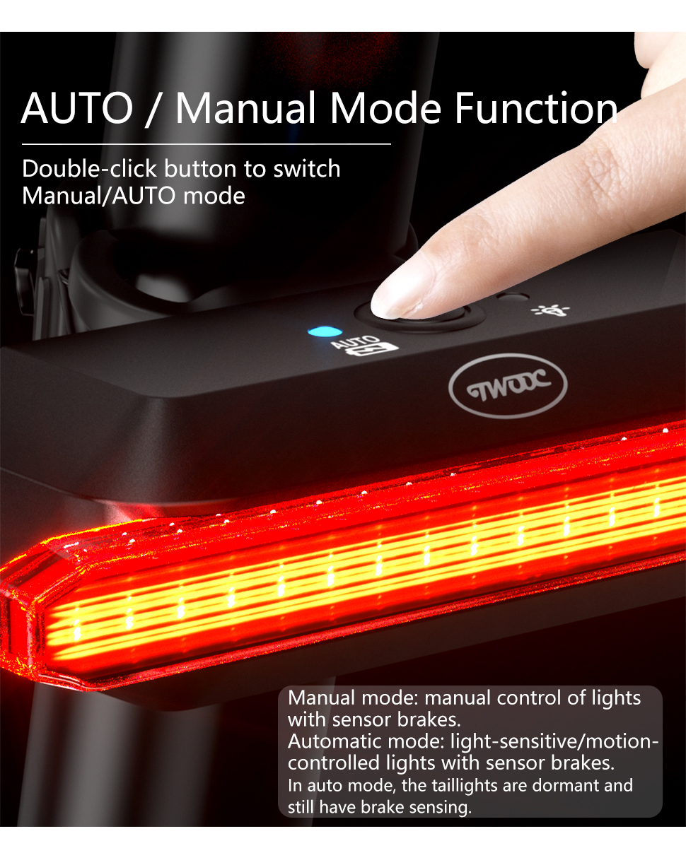 Usb Rechargeable Toptrek Bicycle Bell Auto Sensing Bicycle Rear