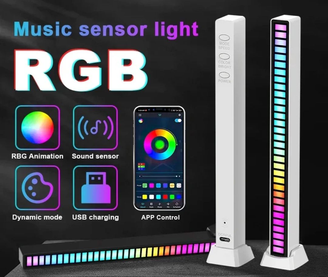 Music Sensor Light 18 Rythom 32 Beat LED RGB Light For Task And Table High Quality Beat Light For Decorations