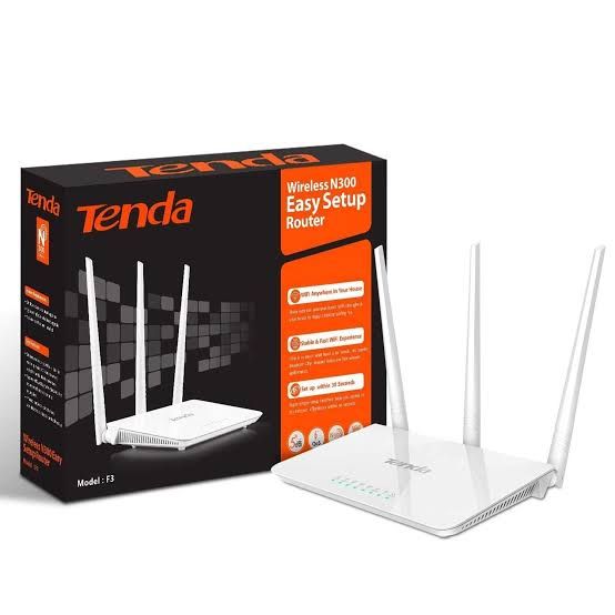 Tenda f3 300mbps 3 Antennas Easy Setup Wireless Router with officials warranty. 