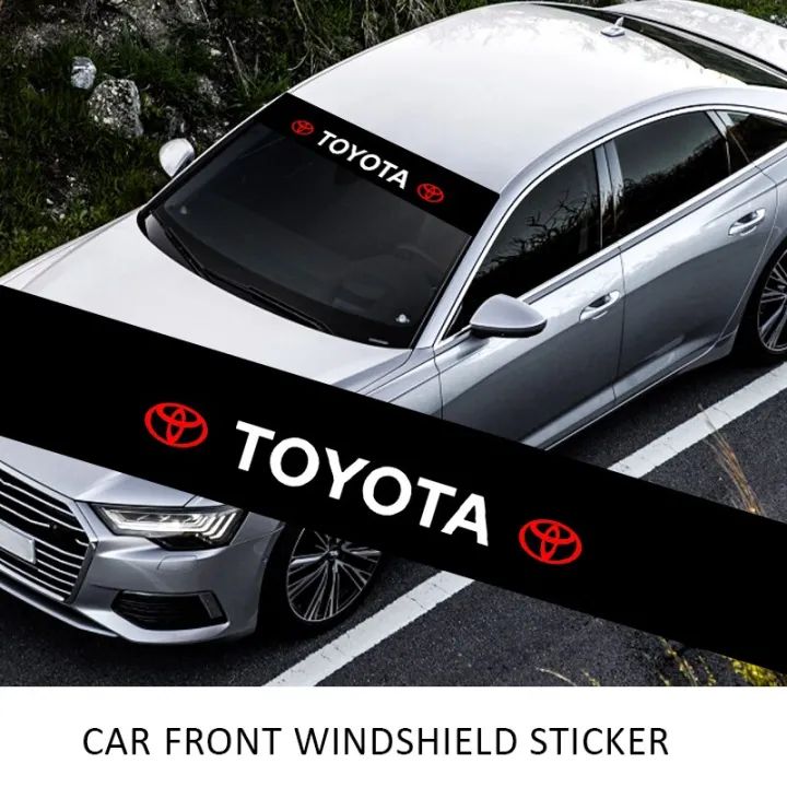 Car Styling Sunshade Stickers Auto Logo Front Rear Windshield Banner Decals For Toyota