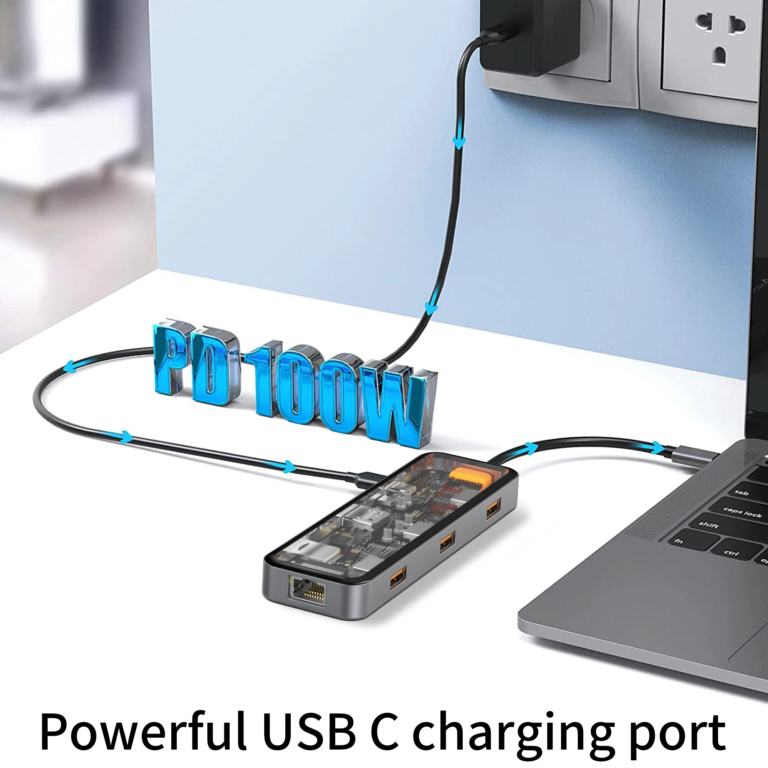 WiWU Cyber Multifunctional 8-in-1 Type C Hub Docking Station (CB008). 