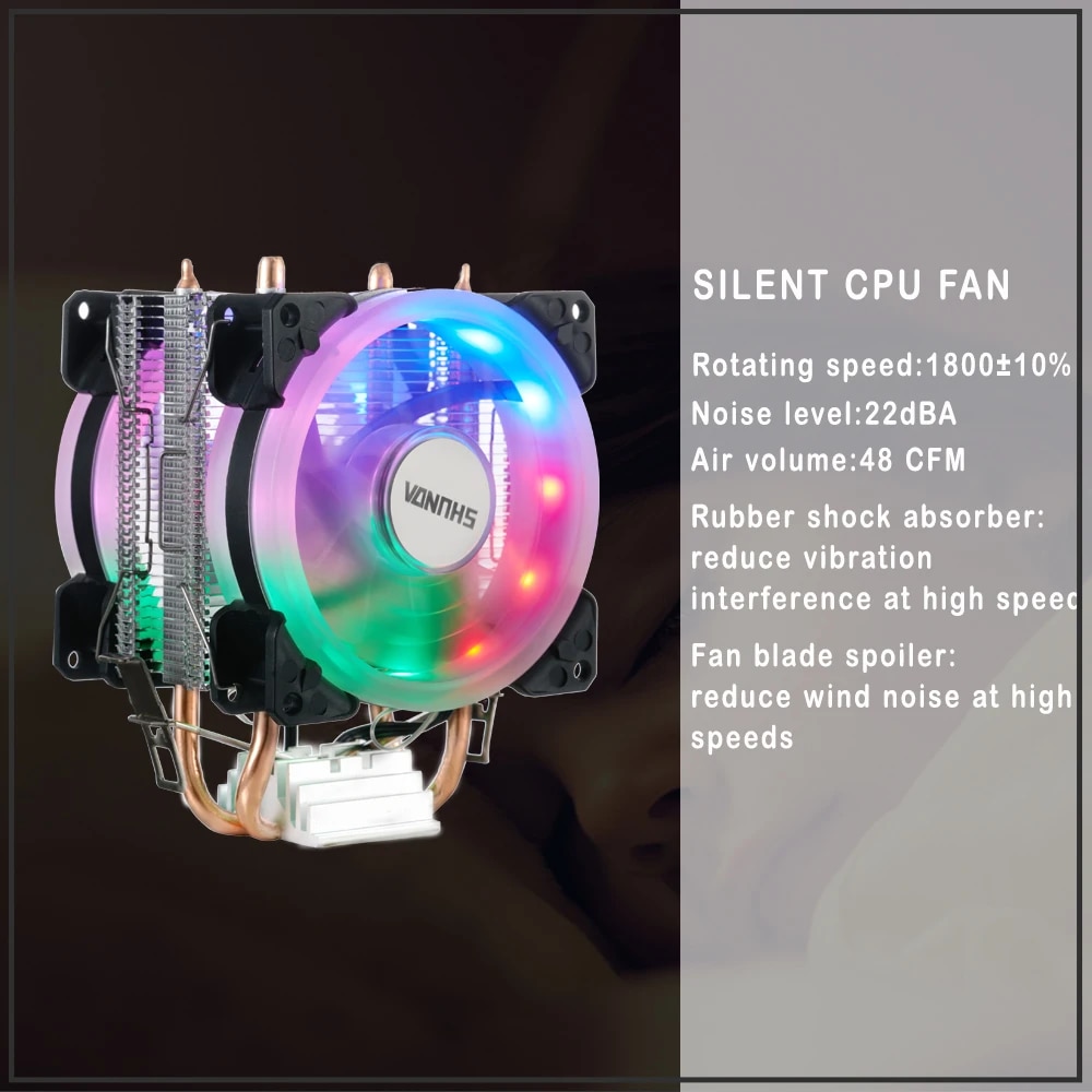 Cpu Cooler 2011 2 Heat Pipes Processor Cooler X99 For Intel AMD RGB Air Cooler Cpu Cooling Fan. 