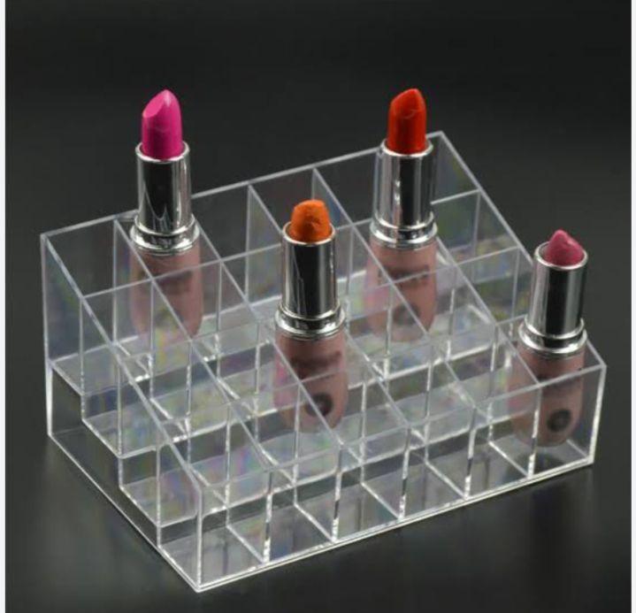 24 Department Transparent Case Lipstick organizer display holder. 