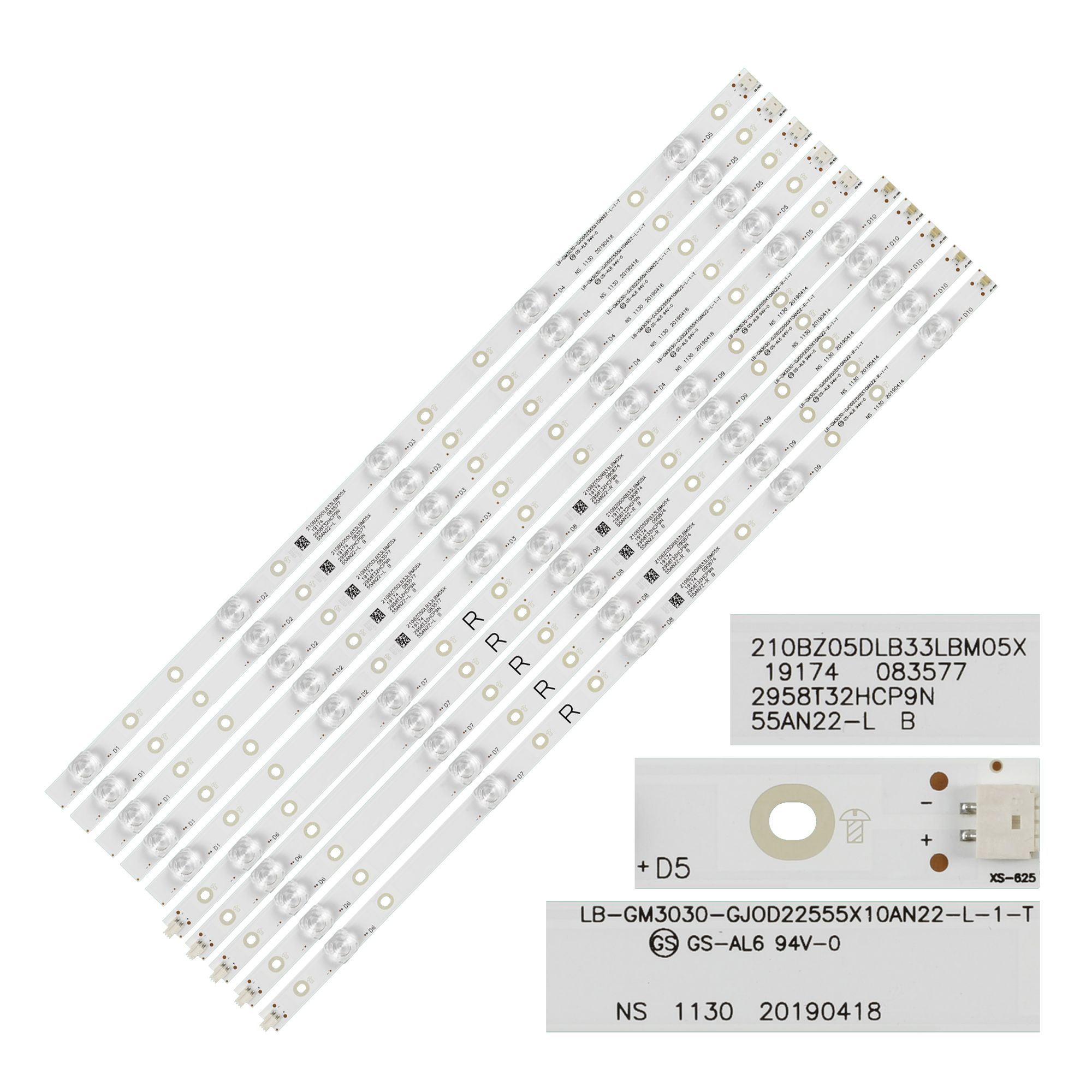 LED Backlight strip 10 lamp For PHILIPS 55"TV 55pus7304 55pus6704 55PUS7394 55PUS7504 LB-GM3030-GJ0D22555X10AN22-R-1-H L T