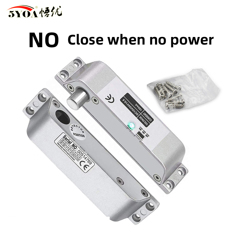 Electric Mortise Locks Drop Bolt Lock DC12V Smart Electronic with Adjustable Time Delay Fail Safe Mode for Access Control. 