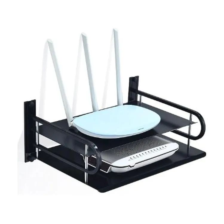 WIFI Router Stand Wall Mounted/ONU Stand/TV Box or Set Top Box Stand With Black Color. 