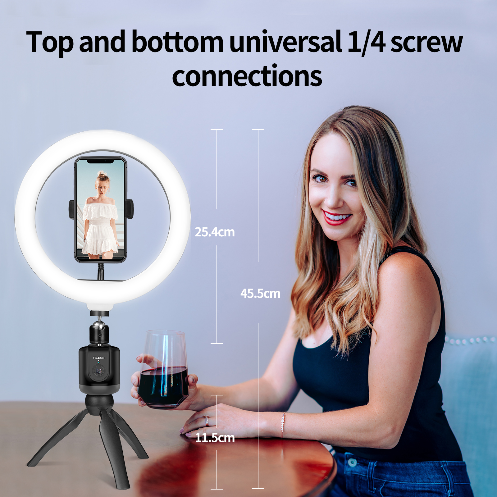 TELESIN AI Smart Shooting Gimbal Selfie 360° Rotation Auto Face Tracking Holder Camera Phone Vlog For GoPro 12 DJI Osmo Action. 