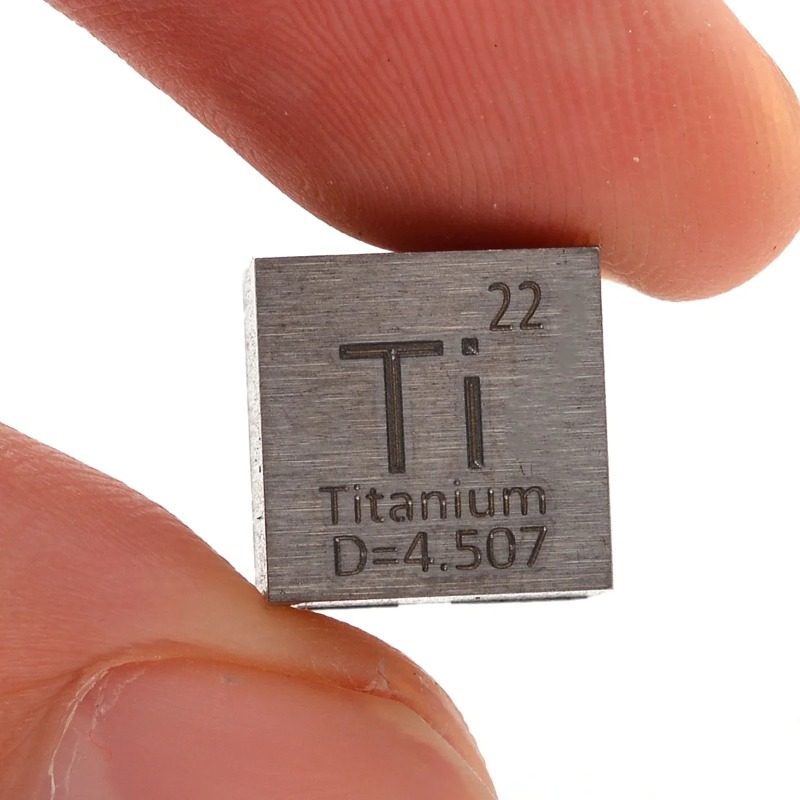 99.5% Pure Titanium High Purity Cube Ti Metal Carved Element Periodic Table Class Teaching Supplies 10x10x10mm. 