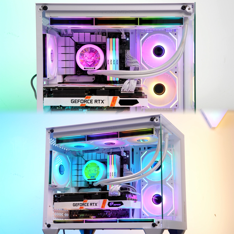 Jungle Leopard V2 Case Fan Magic Block Free Splicing 120mm PC Computer 3PIN Radiator Cooler 12V Chassis Fan 5V ARGB Divine Light. 