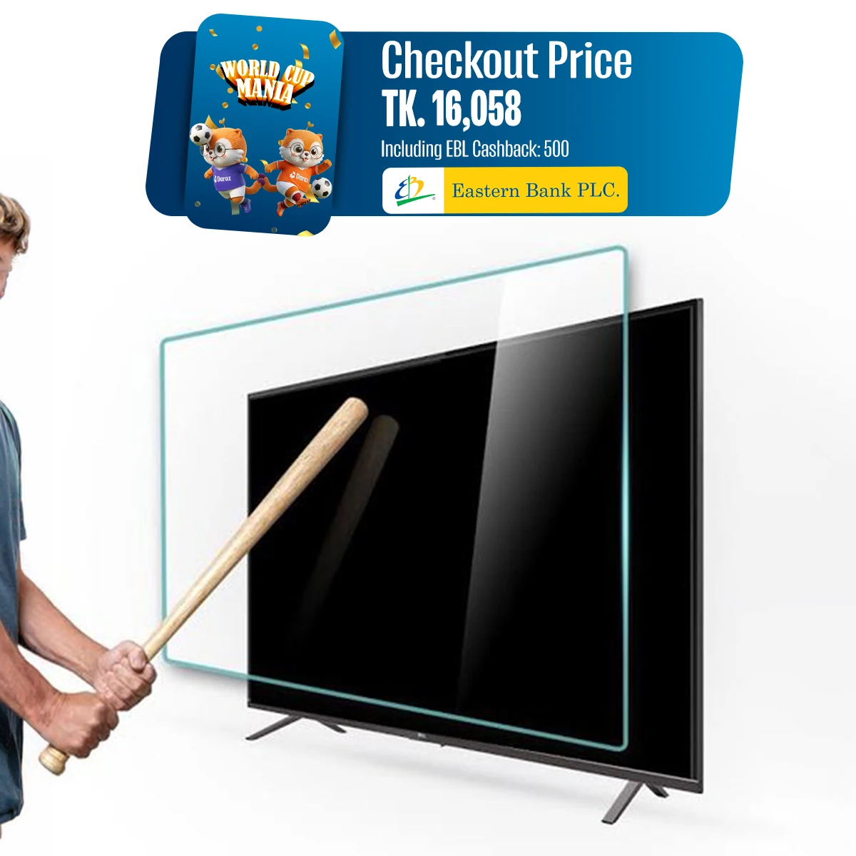 Android Smart TV DOUBLE GLASS- 32 inch.
