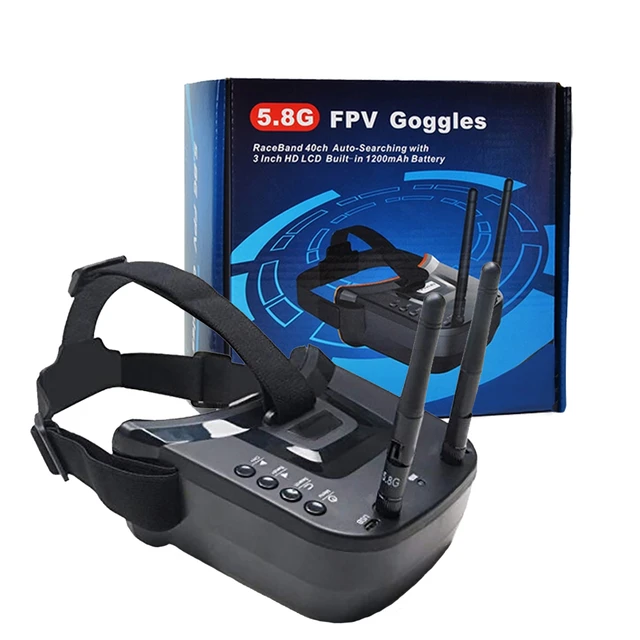FPV Goggles 5.8G 40CH 3 inch Double Antennas FPV Receiver Goggles for FPV Racing Quadcopter Drones & Accessories (VR009). 