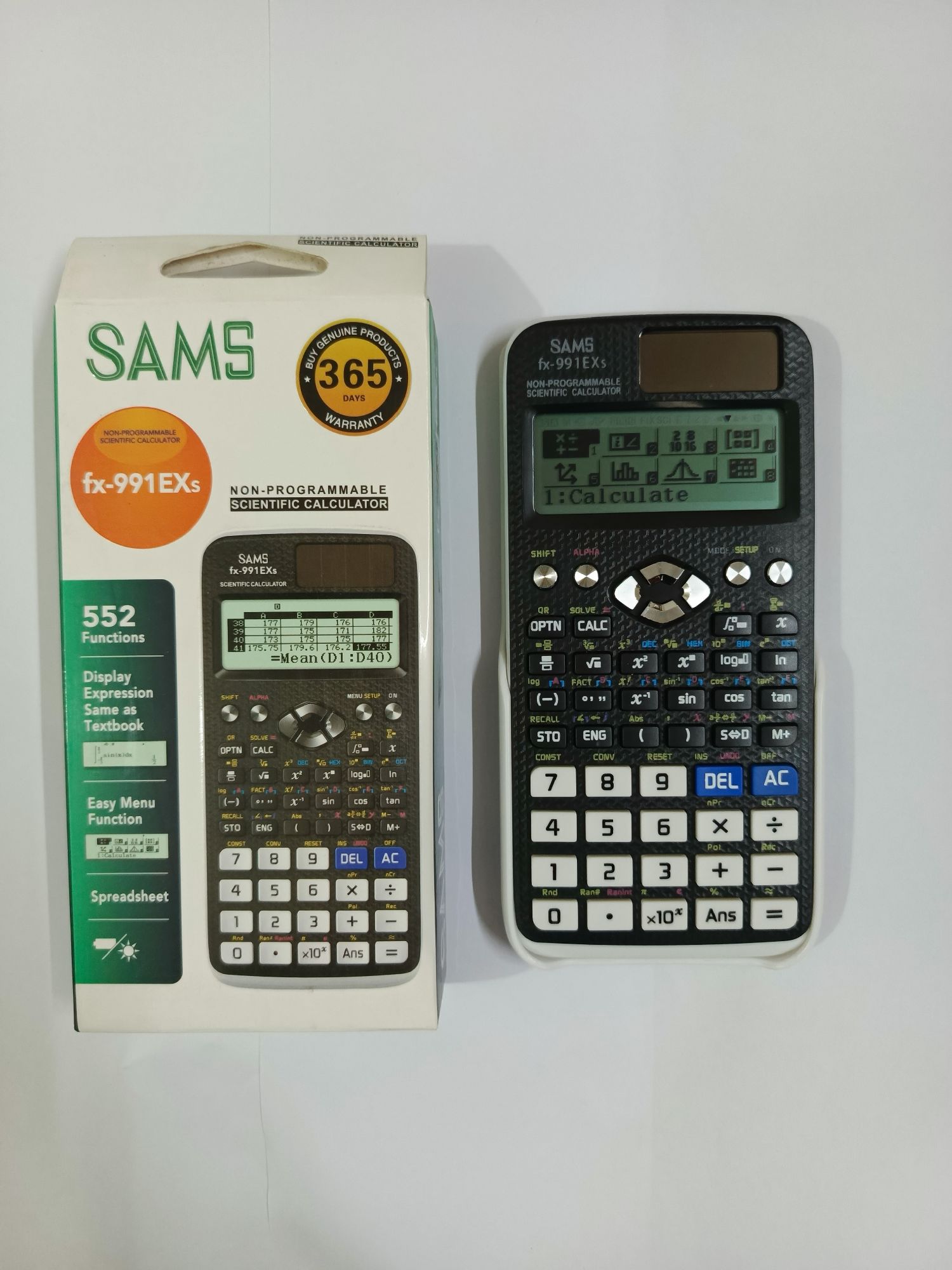1 Year Warranty  SAMS FX-991EXs Scientific Calculator With 552 Functions/Non-programmable Scientific Calculator/ Solar & Battery – Black Color. 