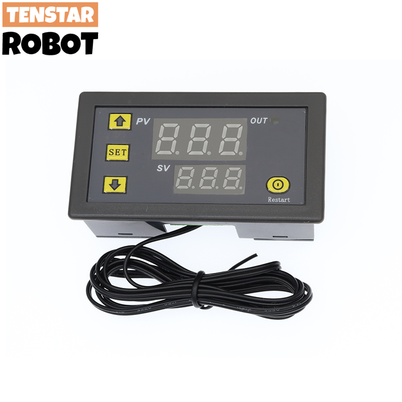 W3230 12V 24V AC110-220V Probe line 20A Digital Temperature Control LED Display Thermostat With Heat/Cooling Control Instrument. 