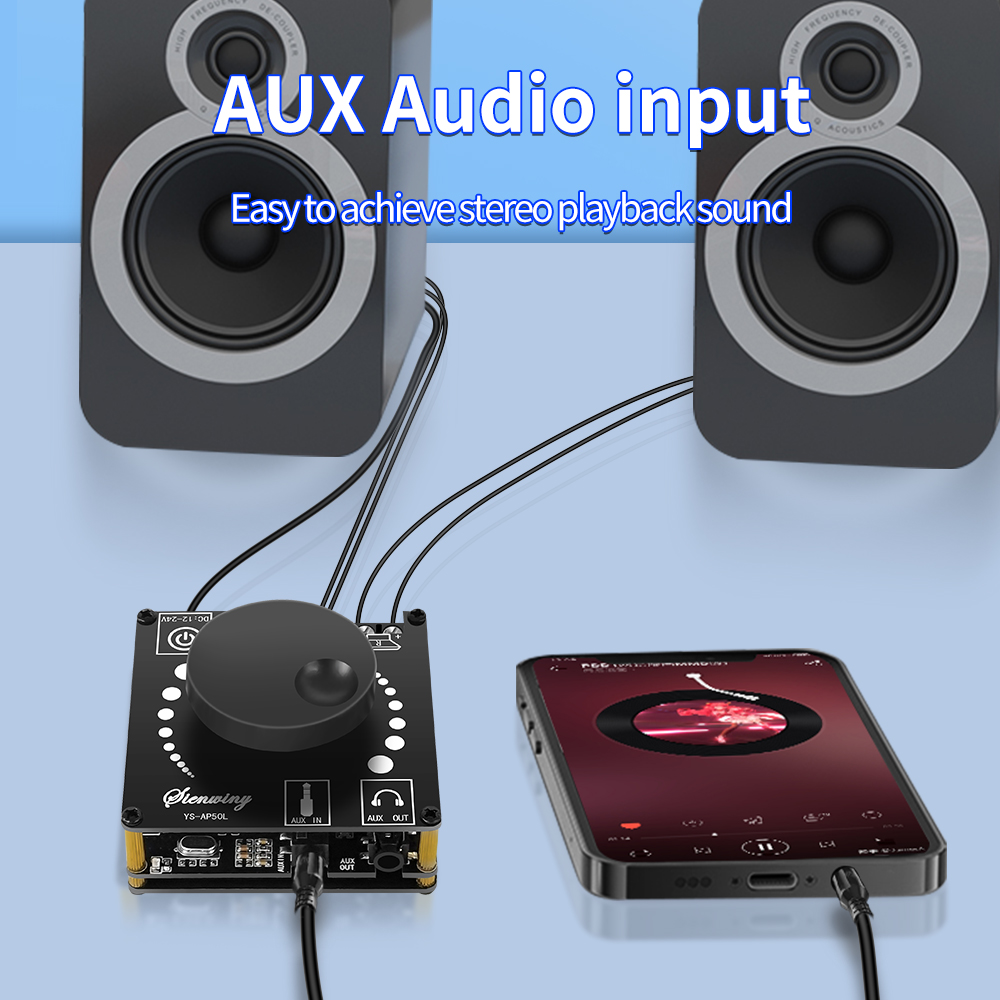 EGOLDEN YS-AP50L 5.1 Bluetooth 2 * 50W digital power amplifier board HIFI high-power speaker DIY audio conversion module. 
