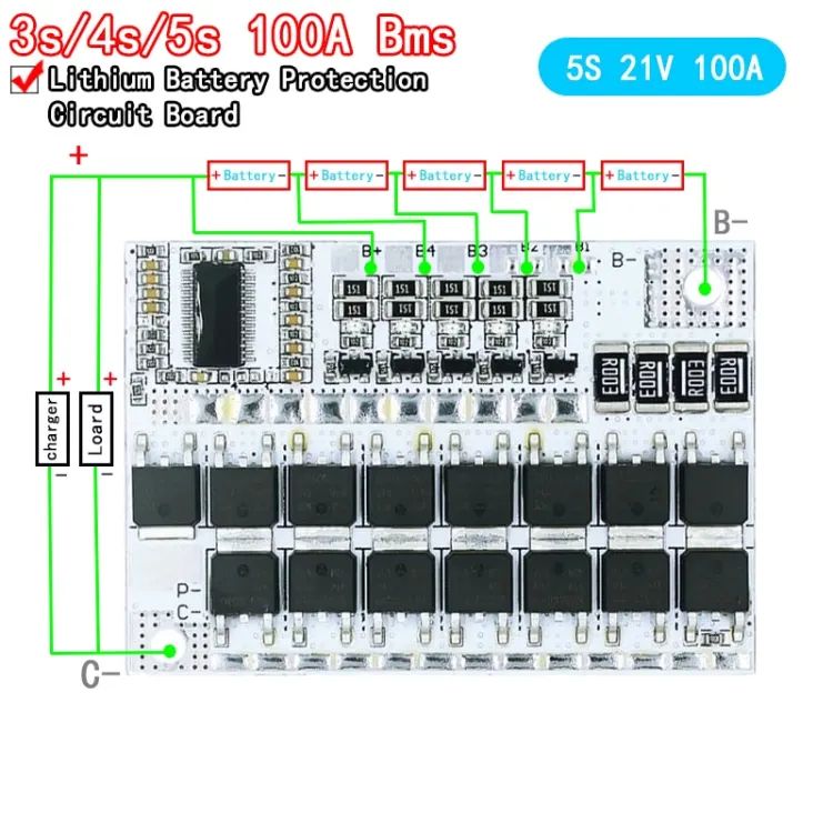 5s 21v 100a BMS Li-ion Lmo Ternary Lithium Battery Protection Circuit Board Li-polymer Balance Charging